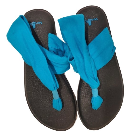 Sanuk Shoes - Sanuk Womens Yoga Sling 2 Sandals FlipFlops Aqua Blue Size 7